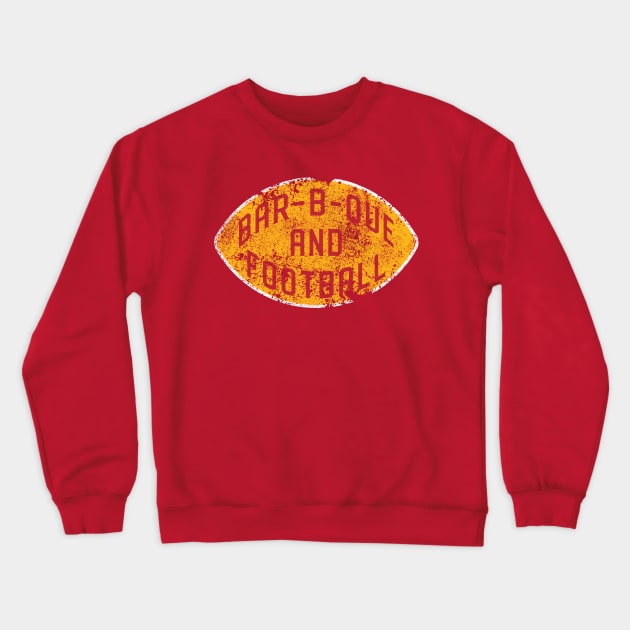 Bar-b-que and Football - Red & Gold Crewneck Sweatshirt by Samson_Co